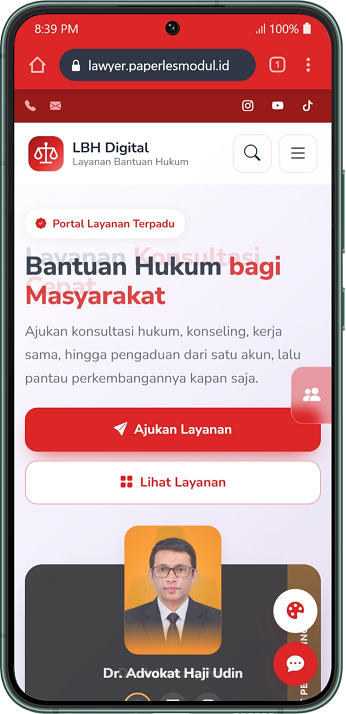 Tampilan SIBAHU nomor 1